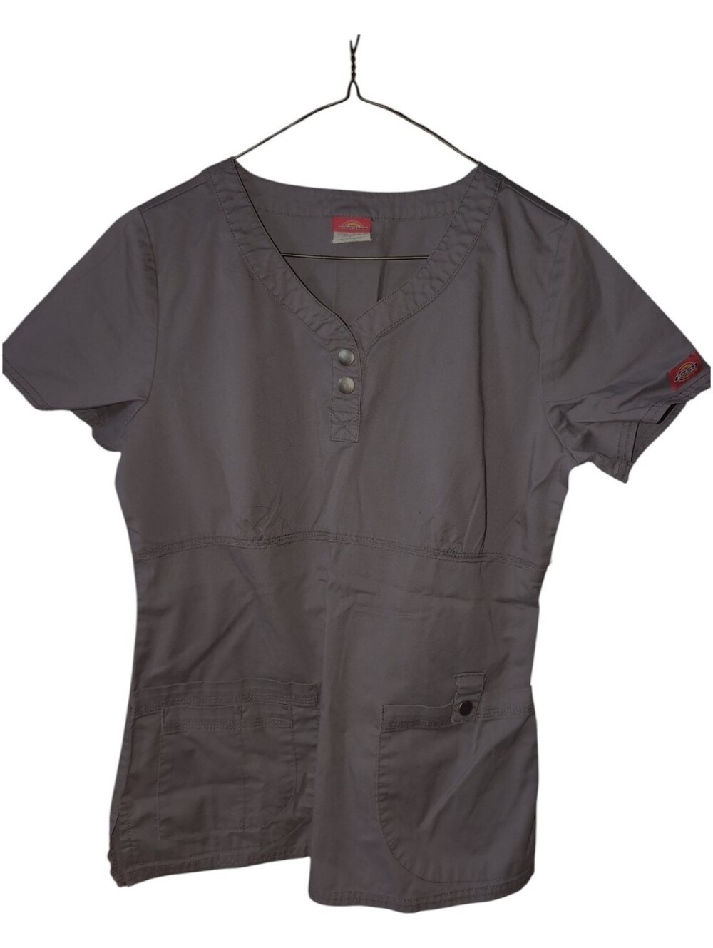 ❤️ Dickies Gray Scrub Top Size Small